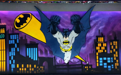 Graffiti do Batman em quarto de infantil